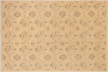 handmade Transitional Kafkaz Chobi Ziegler Beige Rust Hand Knotted RECTANGLE 100% WOOL area rug 10 x 13